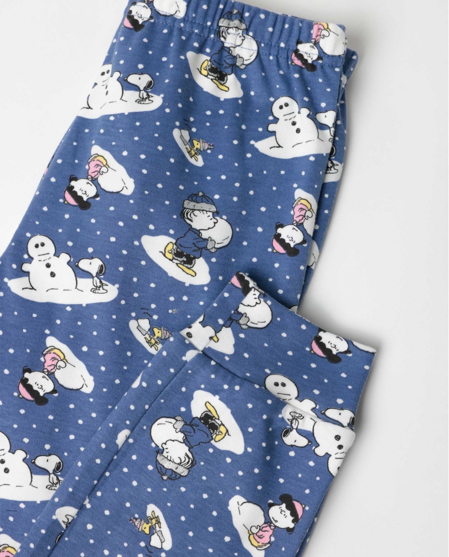 PEANUTS Pijama Manga Larga Snow Drift para Niña CRUDO