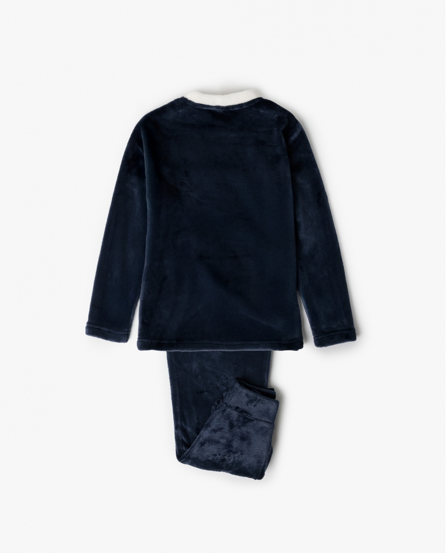 PEANUTS Pijama Manga Larga Calentito Snow Drift para Niña AZUL