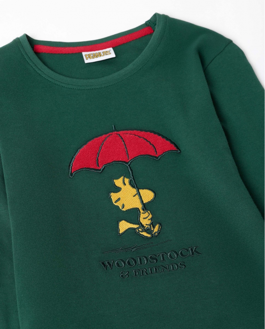 PEANUTS Pijama Manga Larga Green Classic Peanuts para Niña VERDE