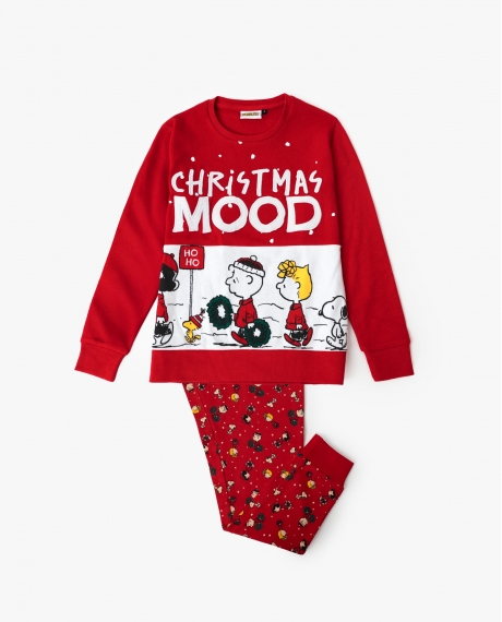 PEANUTS Pijama Manga Larga HoHo Mood para Niña ROJO