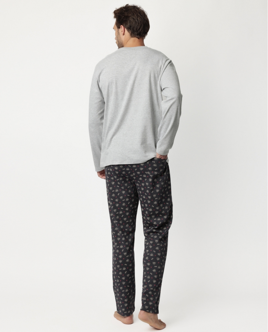 STAR WARS Pijama Manga Larga The Force Is Strong para Hombre GRIS JASPE