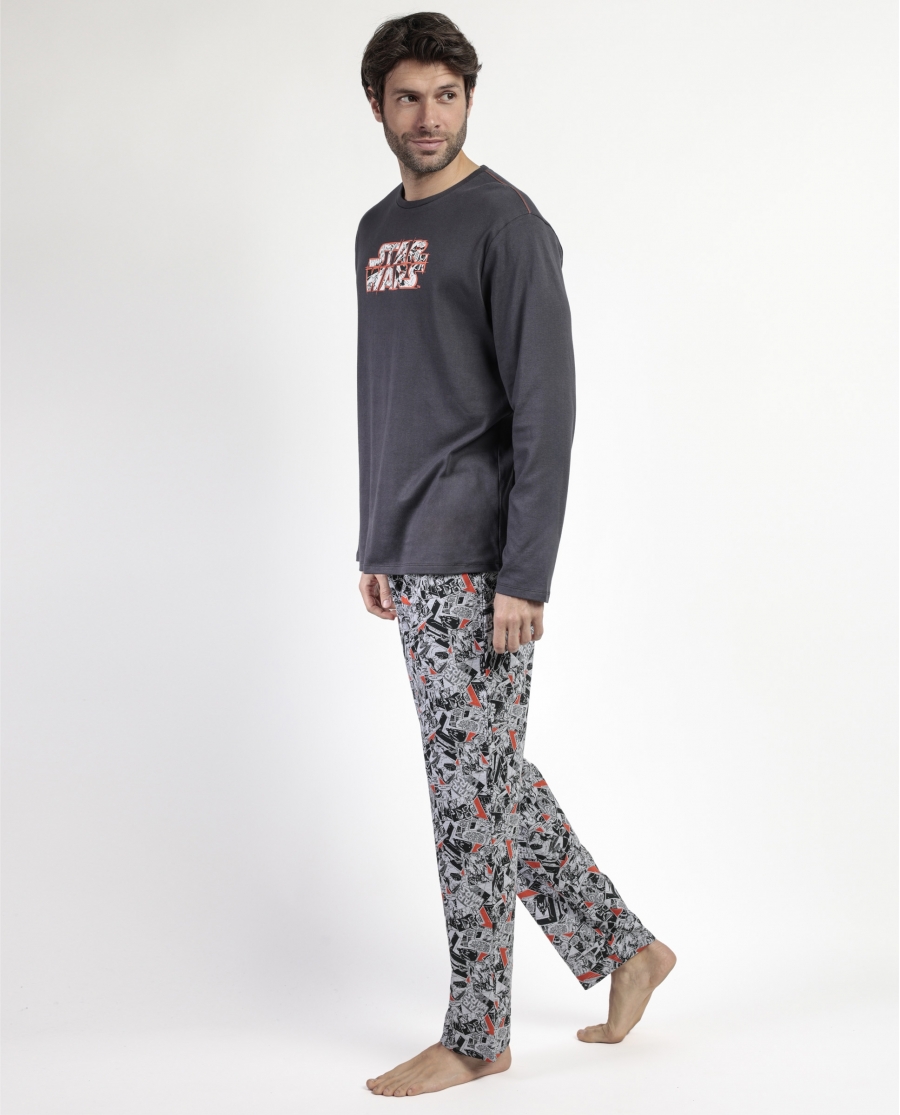 STAR WARS Pijama Manga Larga Comic B&W para Hombre MARENGO