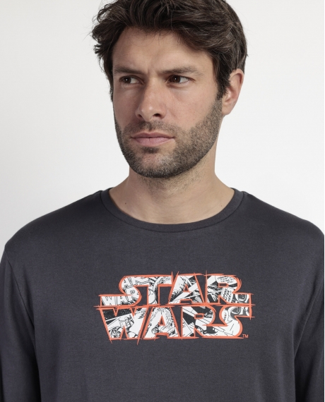 STAR WARS Pijama Manga Larga Comic B&W para Hombre MARENGO 2
