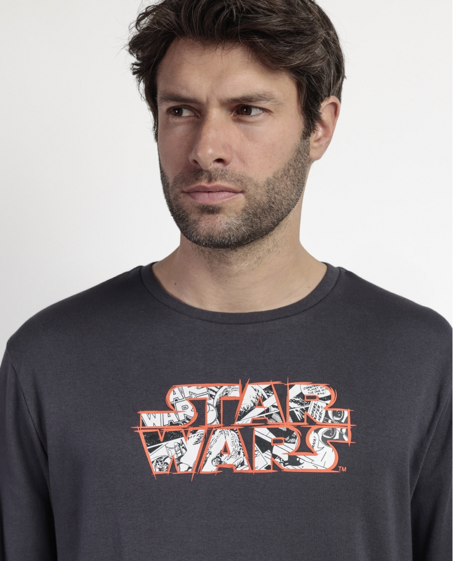 STAR WARS Pijama Manga Larga Comic B&W para Hombre MARENGO