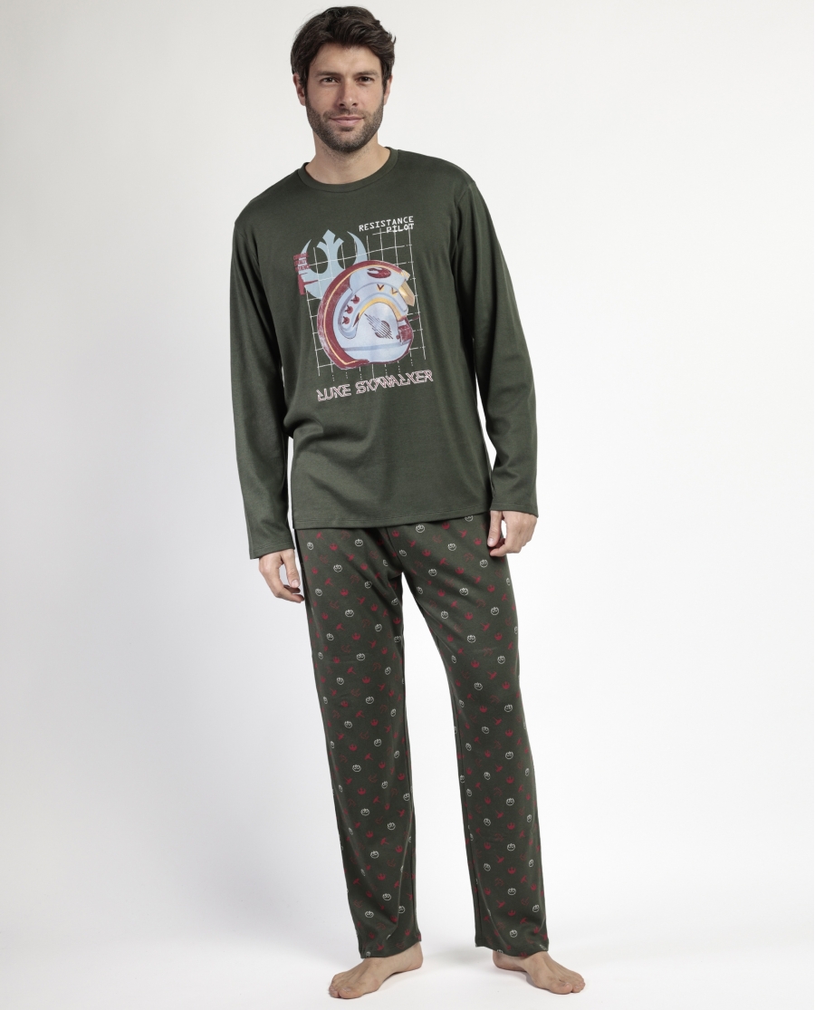 STAR WARS Pijama Manga Larga Resistance Pilot para Hombre VERDE
