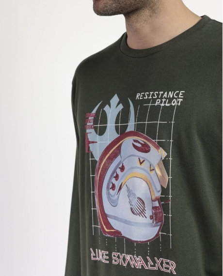 STAR WARS Pijama Manga Larga Resistance Pilot para Hombre VERDE 2