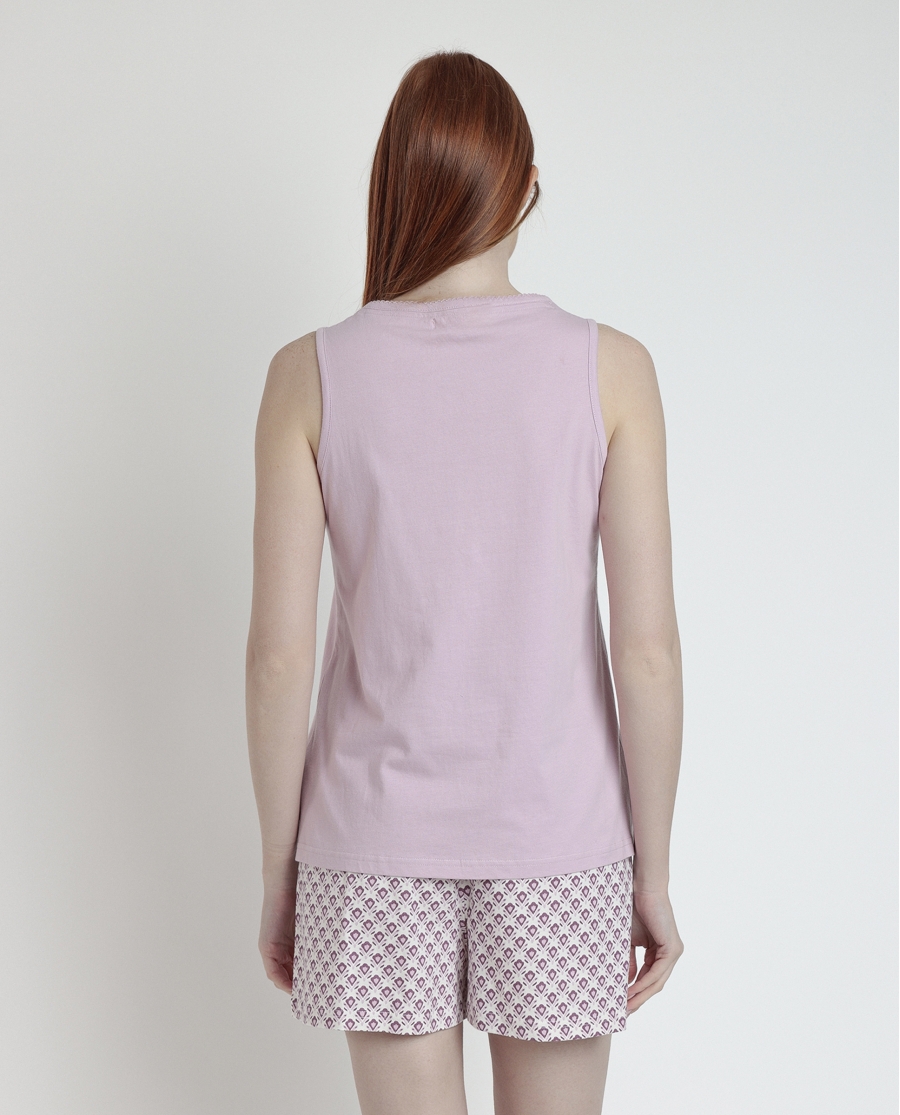 STAY AT HOME Pijama Sin Mangas Greek Style para Mujer MALVA