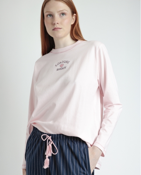 STAY AT HOME Pijama Manga Larga Loading Energy para Mujer PETALO 2