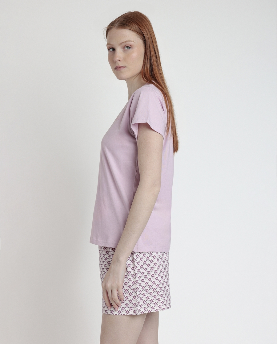 STAY AT HOME Pijama Manga Corta Greek Style para Mujer MALVA