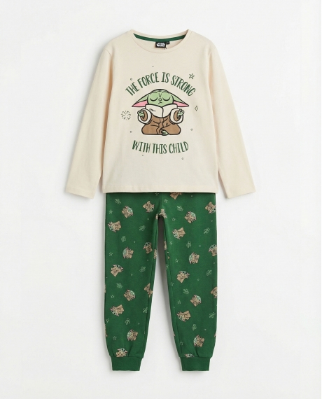 STAR WARS MANDALORIAN Pijama Manga Larga Grogu Cute para Niña CRUDO