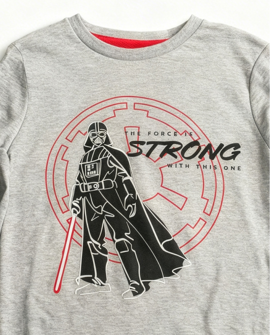 STAR WARS Pijama Manga Larga The Force Is Strong para Niño GRIS JASPE