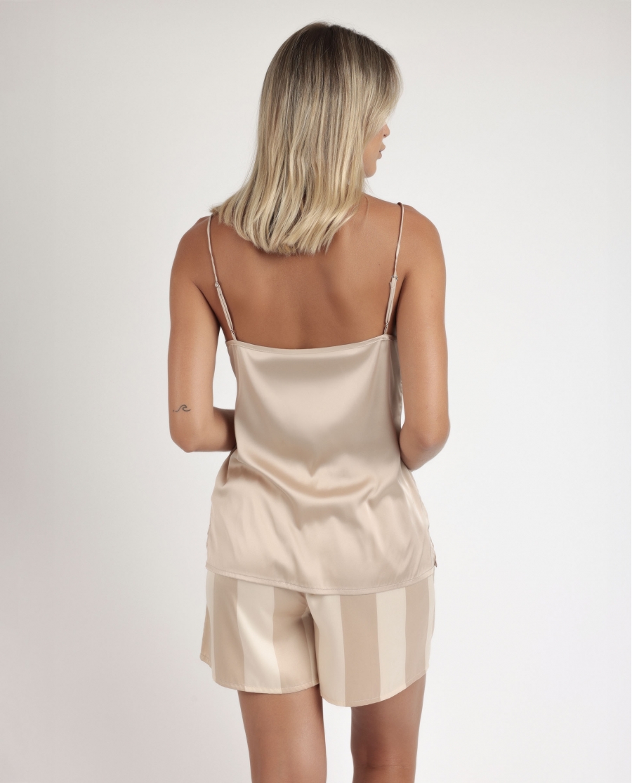 ADMAS CLASSIC Pijama Tirantes Luxe Stripes para Mujer ORO