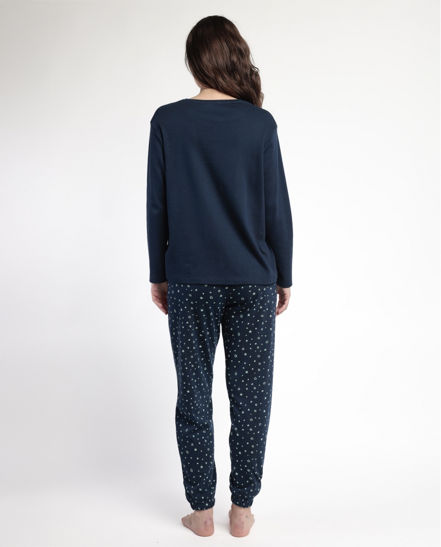STAY AT HOME Pijama Manga Larga Better In Pajamas para Mujer MARINO