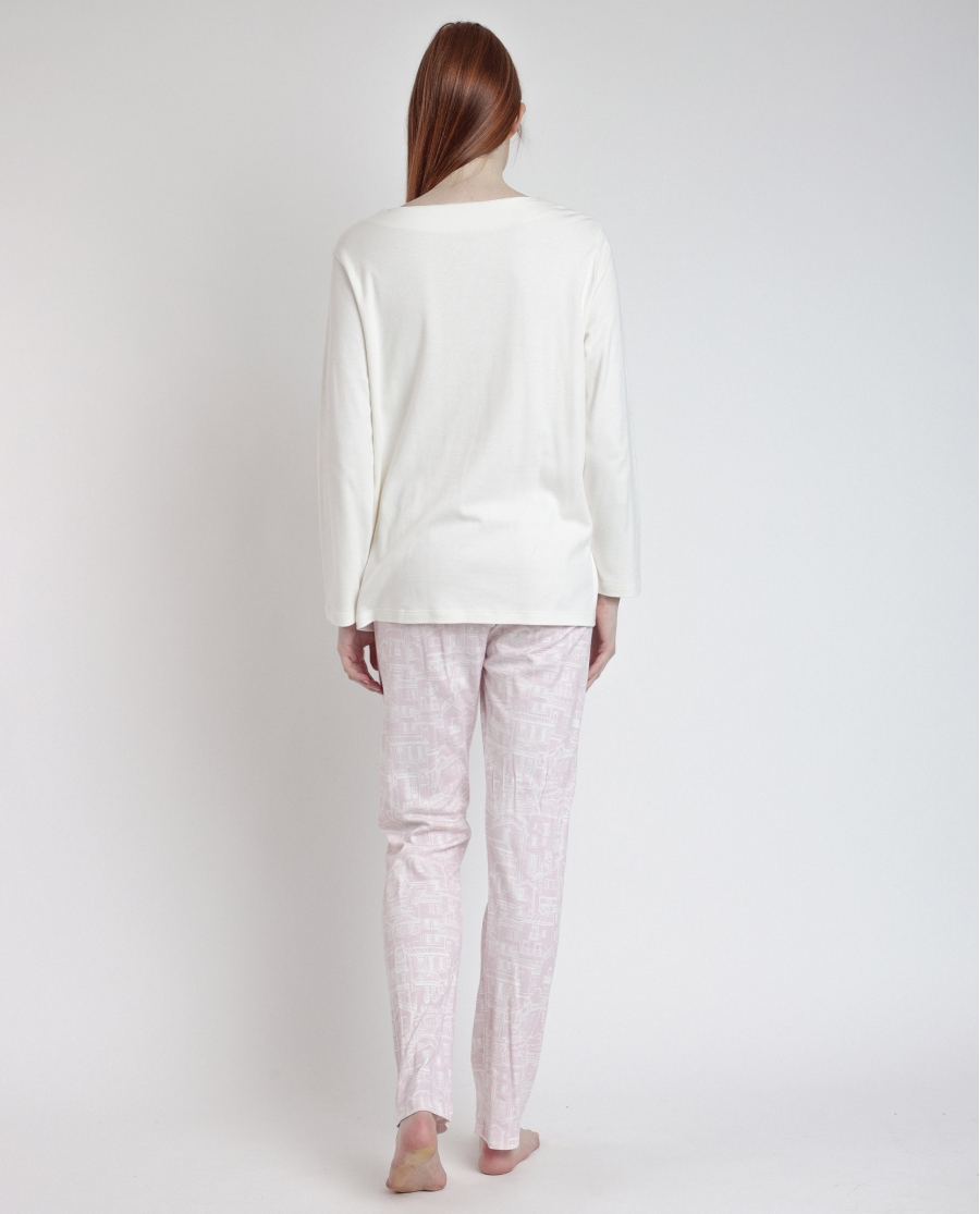 ADMAS Pijama Manga Larga La Vie Est Belle para Mujer CRUDO