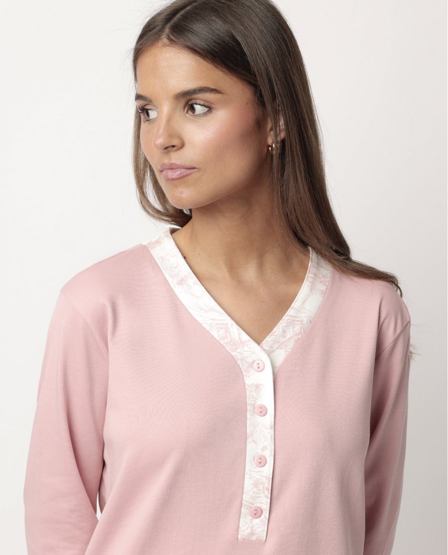 ADMAS CLASSIC Pijama Manga Larga Tapeta Toile De Jouy para Mujer MAQUILLAJE