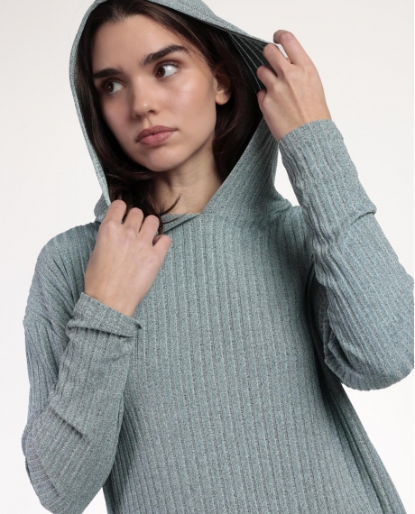 ADMAS HOME Pijama Manga Larga Capucha Canalé Tracksuit para Mujer AQUA 2