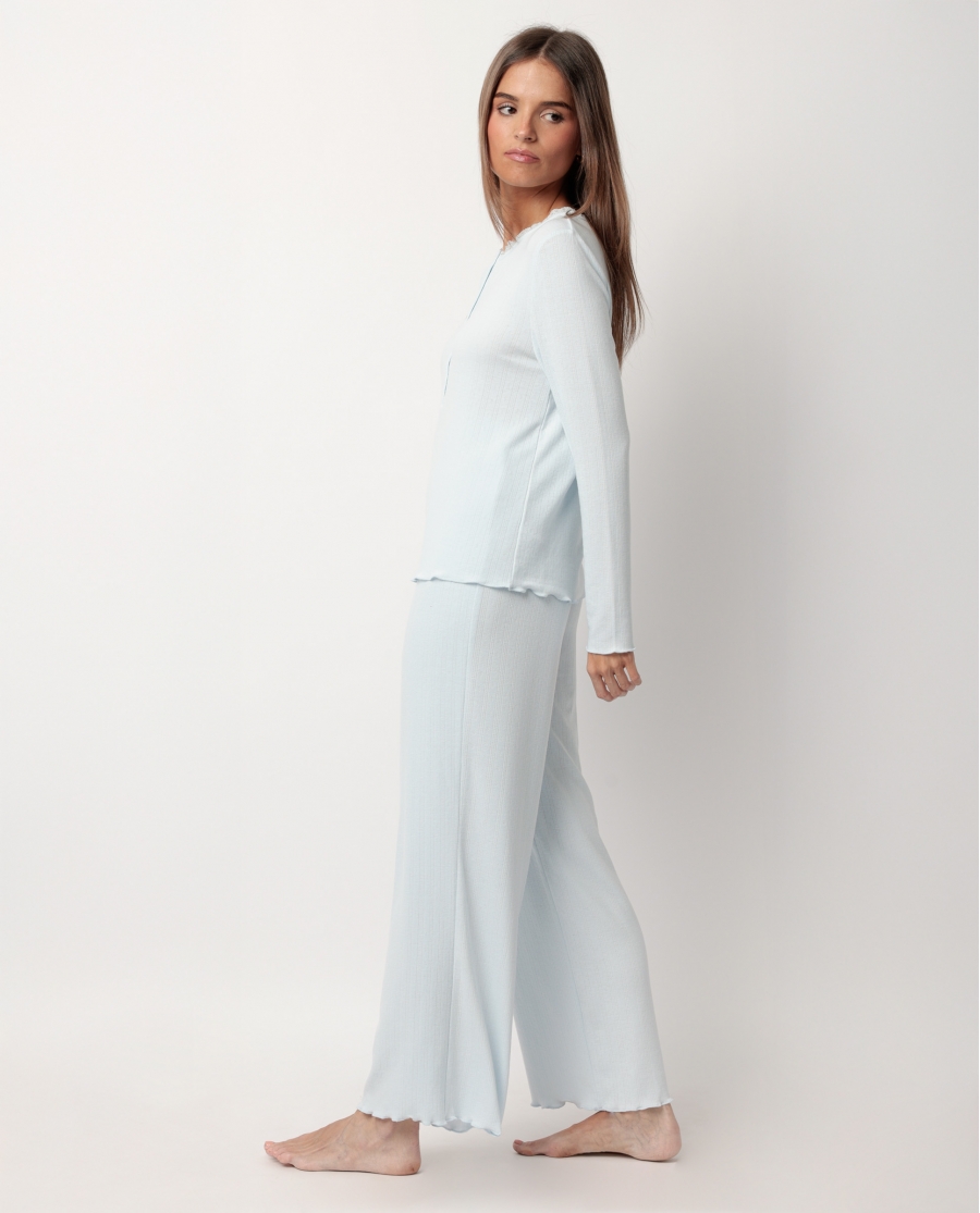 ADMAS CLASSIC Pijama Manga Larga Tapeta Romantic para Mujer AZUL