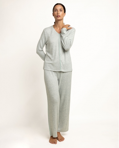 ADMAS CLASSIC Pijama Manga Larga Pico Elegant At Home para Mujer AQUA