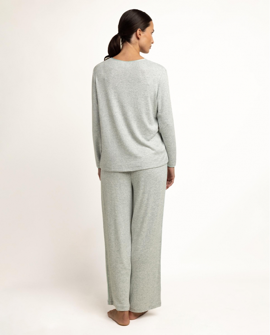 ADMAS CLASSIC Pijama Manga Larga Pico Elegant At Home para Mujer AQUA