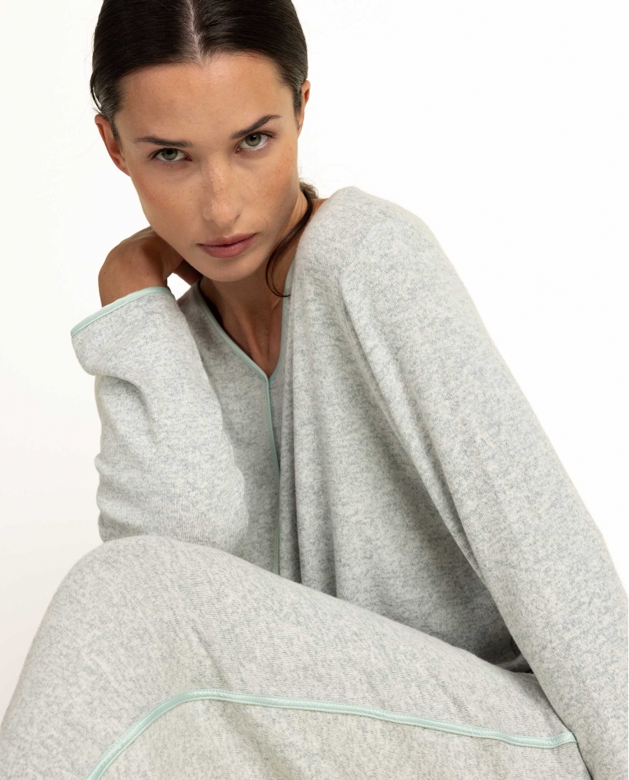 ADMAS CLASSIC Pijama Manga Larga Pico Elegant At Home para Mujer AQUA