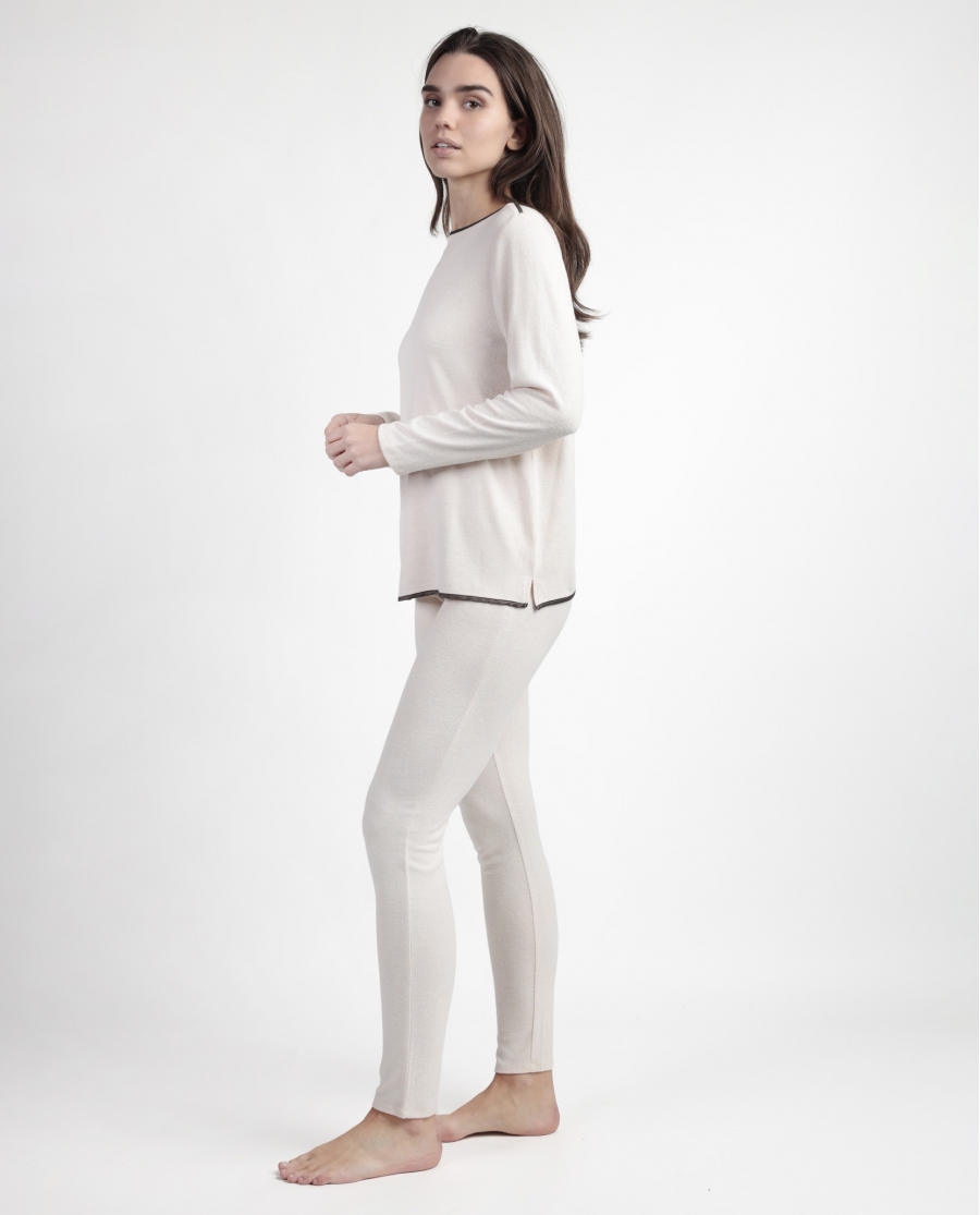 ADMAS CLASSIC Pijama Manga Larga Elegant At Home para Mujer BEIGE