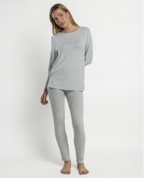 ADMAS CLASSIC Pijama Manga Larga Elegant At Home para Mujer AQUA