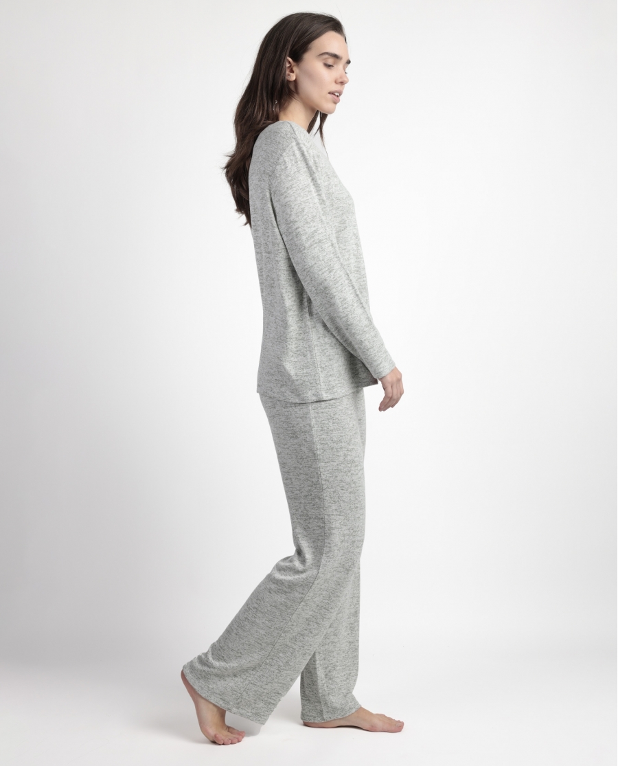 ADMAS GARDEN Pijama Manga Larga Punto Cretona para Mujer VERDE