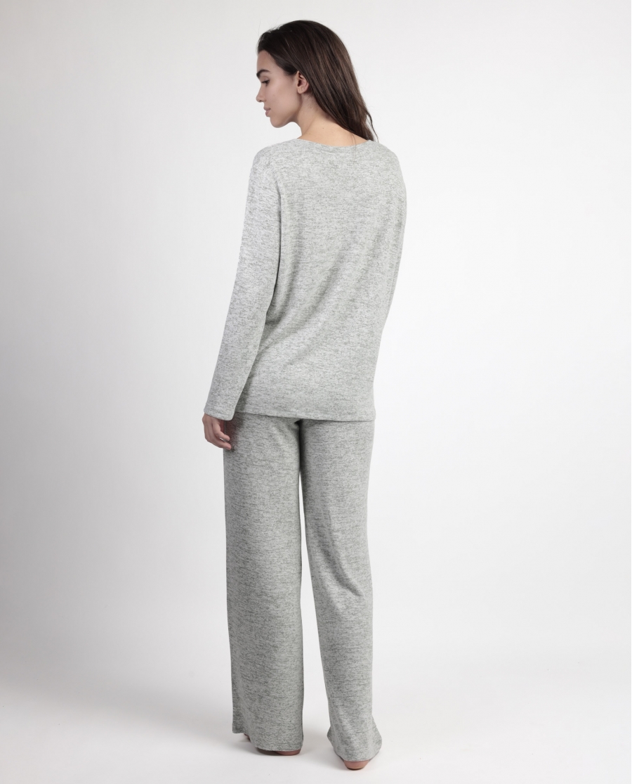 ADMAS GARDEN Pijama Manga Larga Punto Cretona para Mujer VERDE