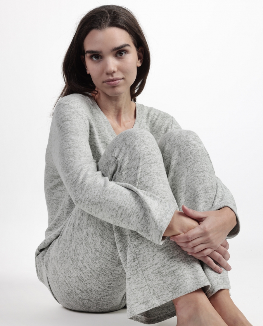 ADMAS GARDEN Pijama Manga Larga Punto Cretona para Mujer VERDE