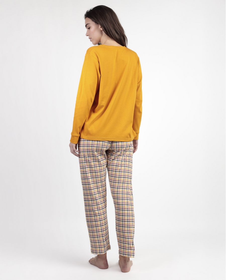 ADMAS Pijama Manga Larga Tapeta Lou Lou Returns para Mujer MOSTAZA