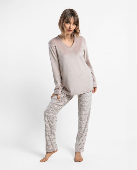 ADMAS LUXURY Pijama Manga Larga Luxe Shell para Mujer MAQUILLAJE