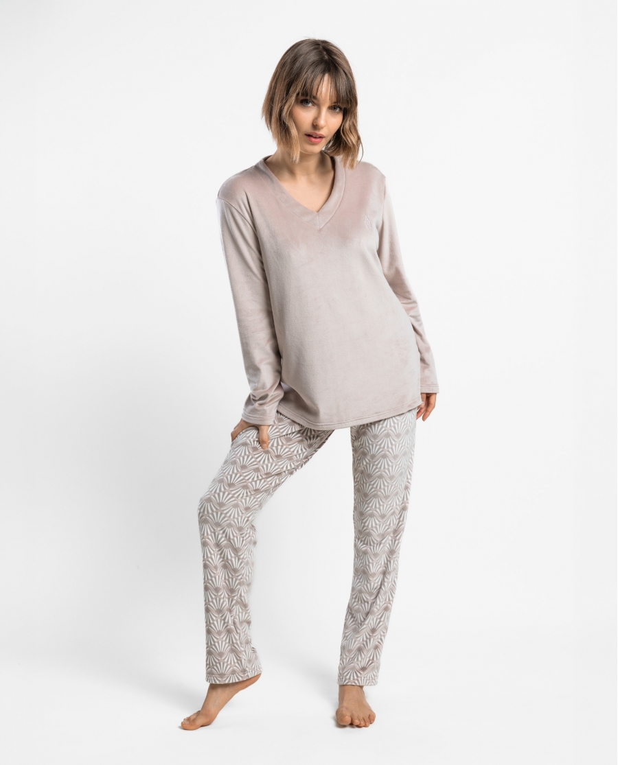 ADMAS LUXURY Pijama Manga Larga Luxe Shell para Mujer MAQUILLAJE