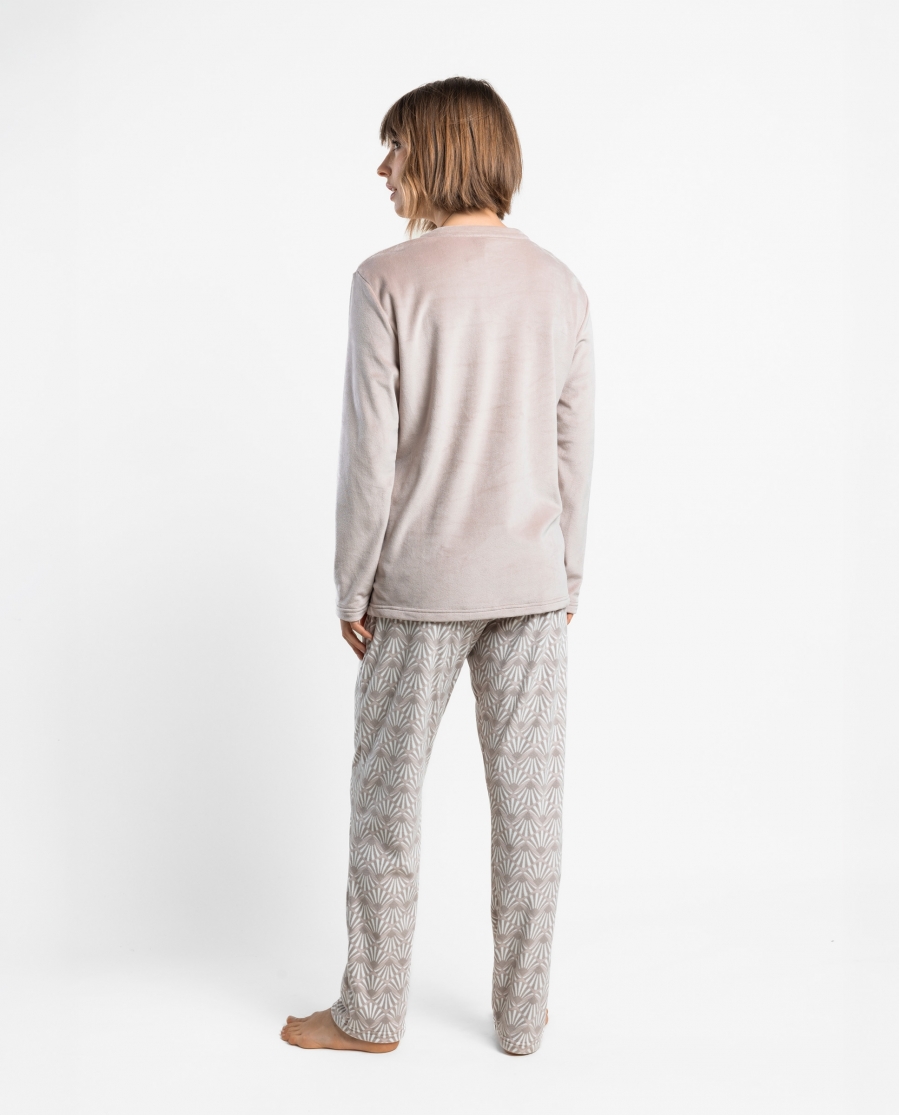 ADMAS LUXURY Pijama Manga Larga Luxe Shell para Mujer MAQUILLAJE