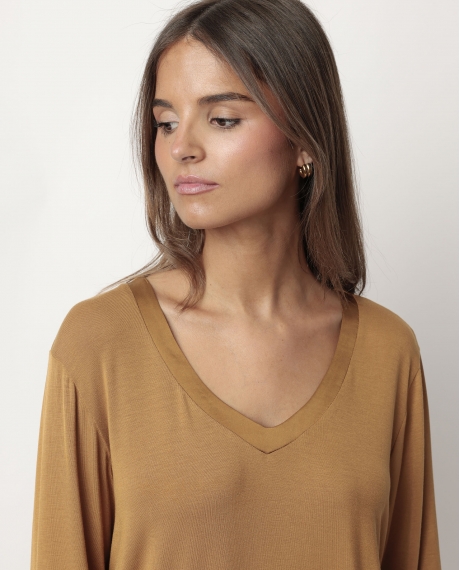 ADMAS LUXURY Pijama Manga Larga Luxury Lisos para Mujer COBRE 2