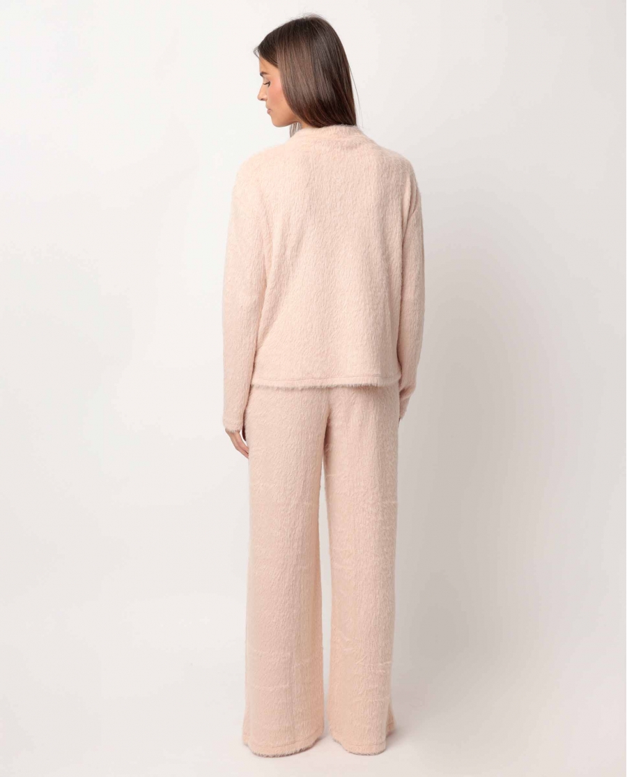 ADMAS HOME Pijama Manga Larga Furry para Mujer MELOCOTON