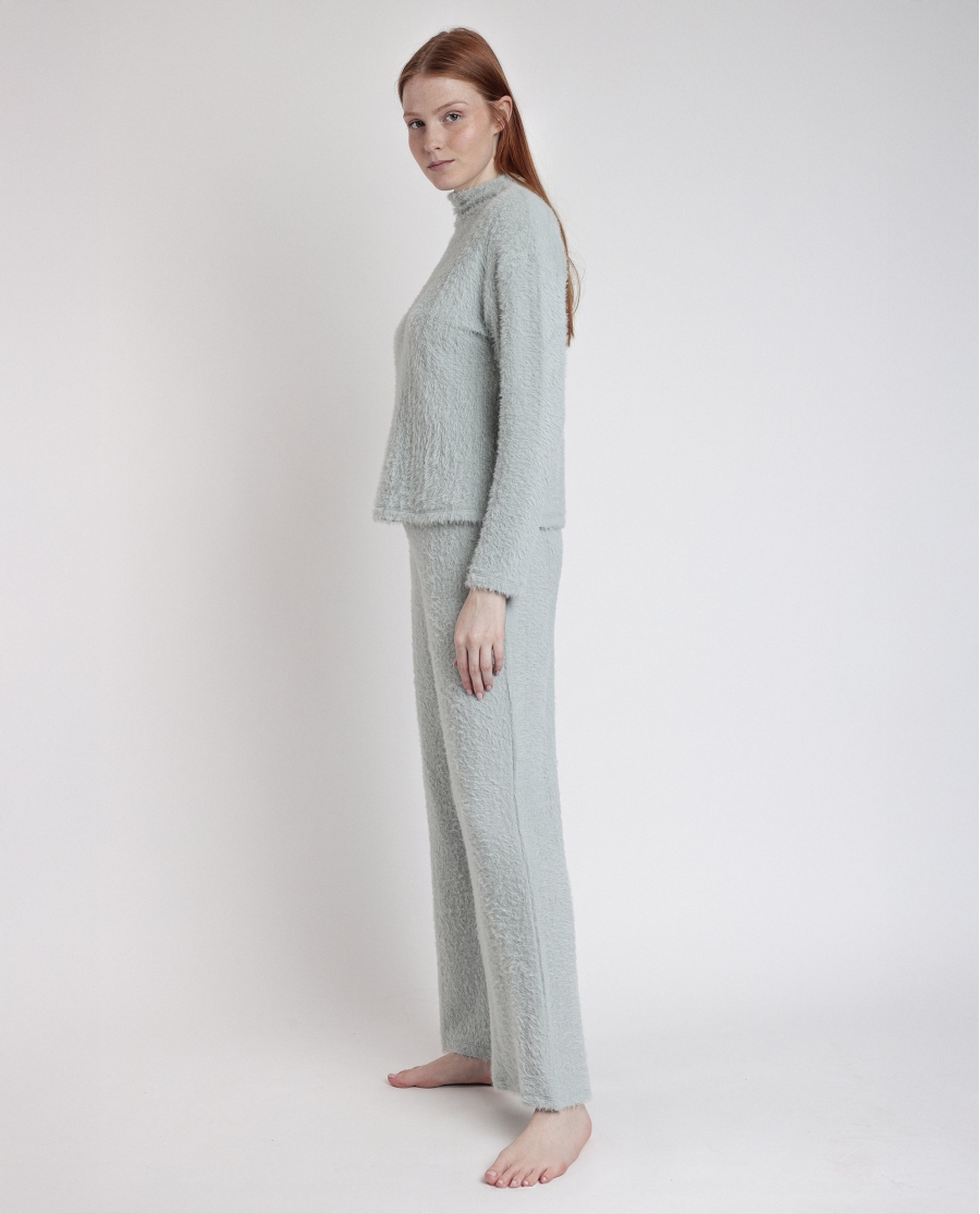 ADMAS HOME Pijama Manga Larga Furry para Mujer AQUA
