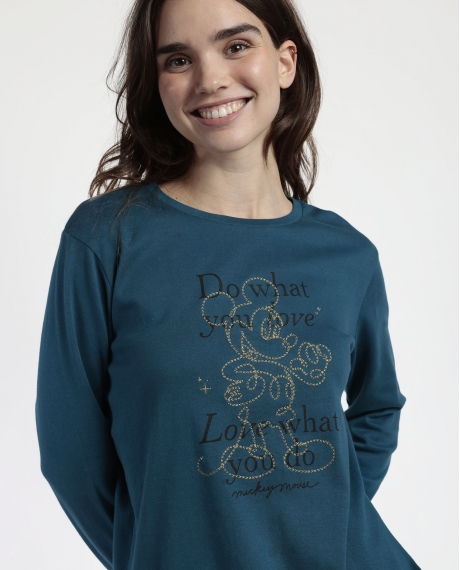 DISNEY Pijama Manga Larga Cosmic Wheel para Mujer AZUL 2