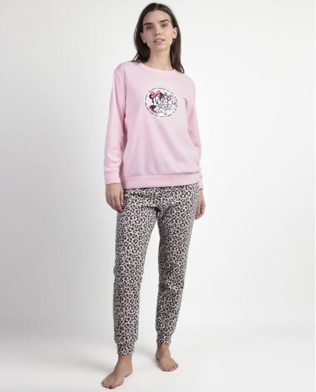 DISNEY Pijama Manga Larga Calentito Minnie Skin para Mujer ROSA