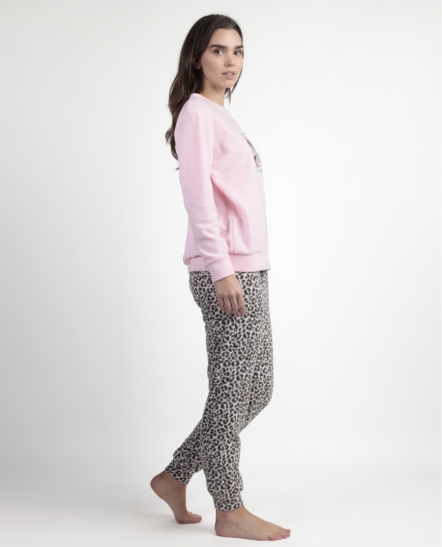 DISNEY Pijama Manga Larga Calentito Minnie Skin para Mujer ROSA