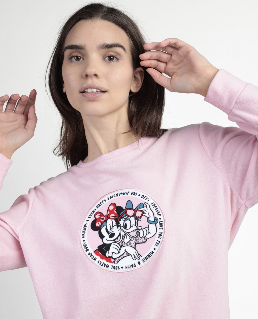 DISNEY Pijama Manga Larga Calentito Minnie Skin para Mujer ROSA
