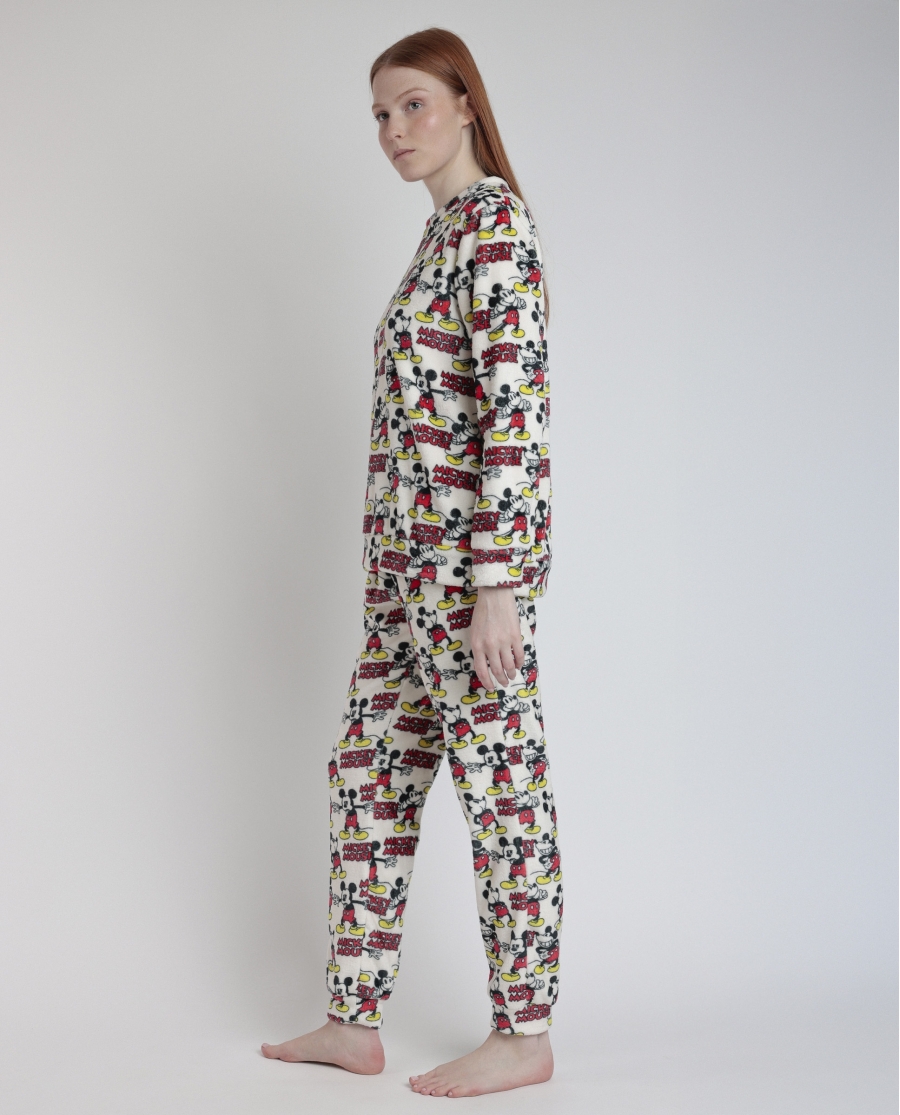 DISNEY Pijama Manga Larga Estampado Calentito Best Mickey para Mujer ROJO