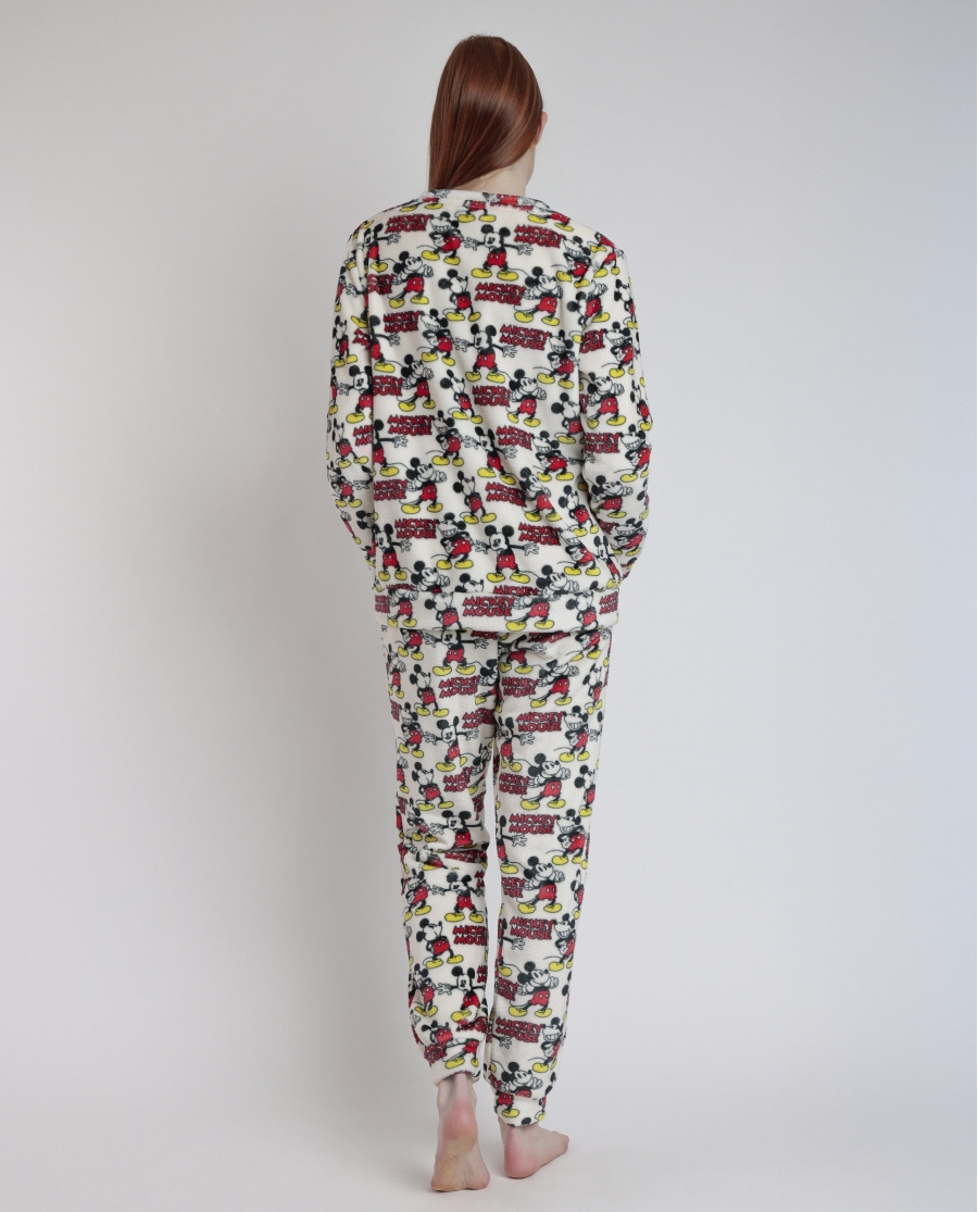 DISNEY Pijama Manga Larga Estampado Calentito Best Mickey para Mujer ROJO