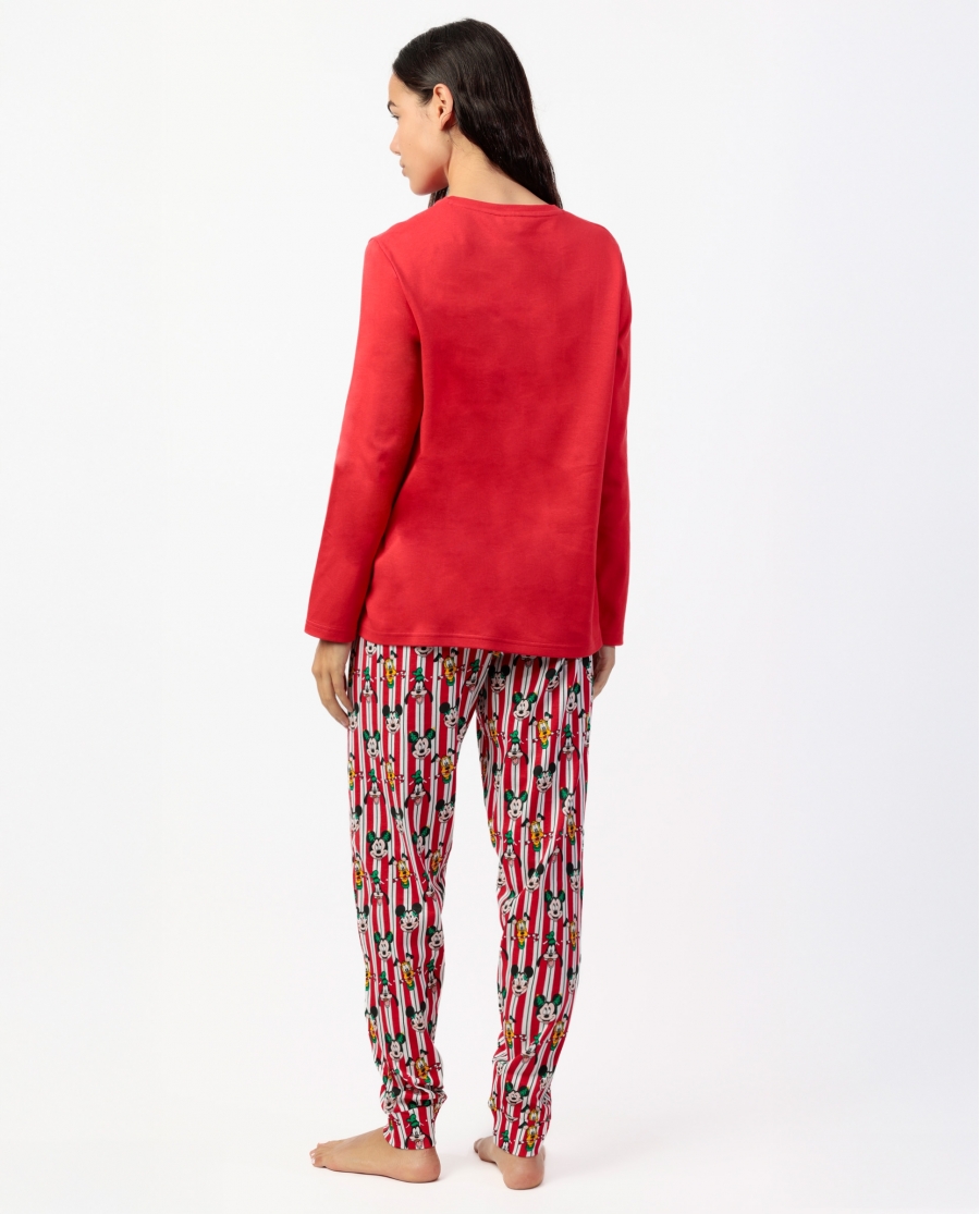 DISNEY Pijama Manga Larga Party Friends para Mujer ROJO