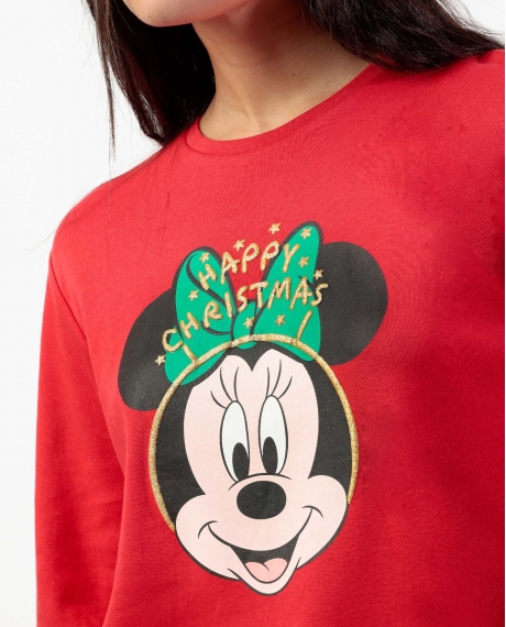 DISNEY Pijama Manga Larga Party Friends para Mujer ROJO 2