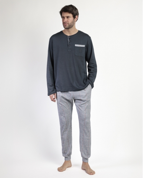 ADMAS CLASSIC Pijama Manga Larga Tapeta Harris para Hombre MARENGO