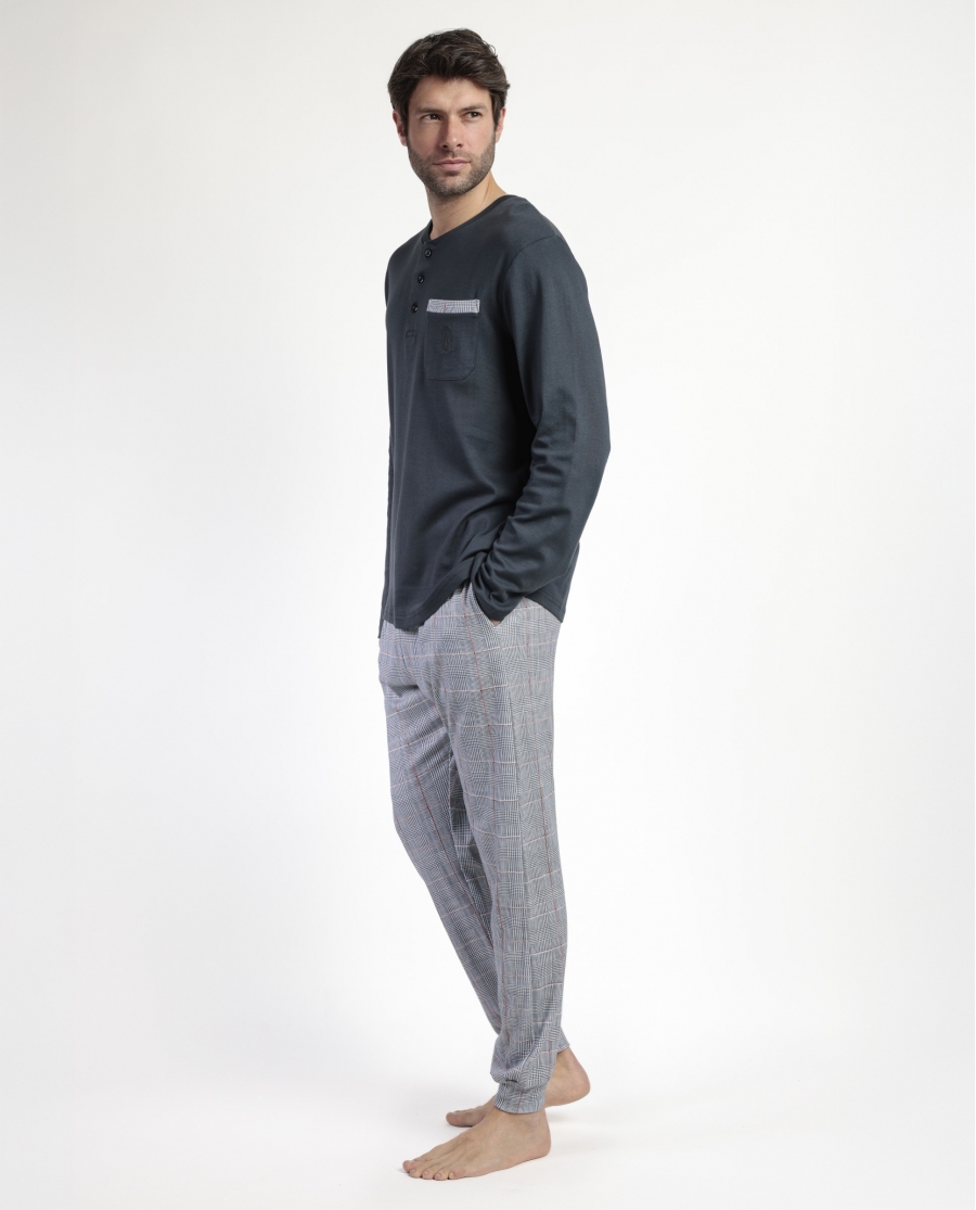 ADMAS CLASSIC Pijama Manga Larga Tapeta Harris para Hombre MARENGO