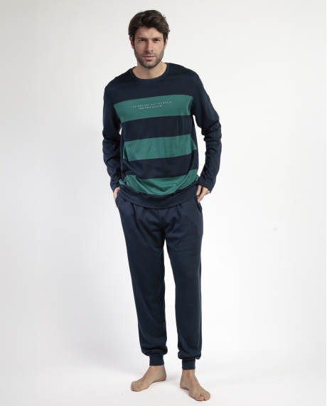 ADMAS Pijama Manga Larga The Way You See para Hombre MARINO