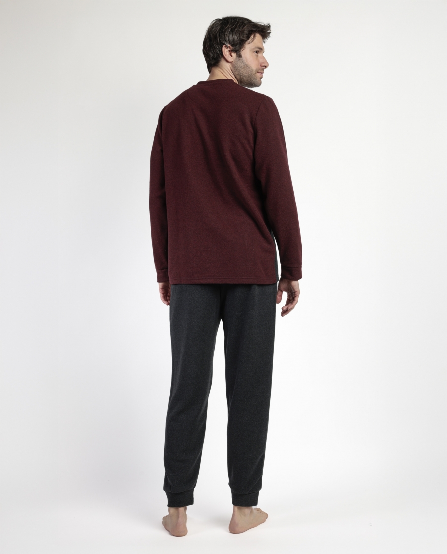 ADMAS MAGNIFIC Pijama Manga Larga Tapeta Royals para Hombre GRANATE