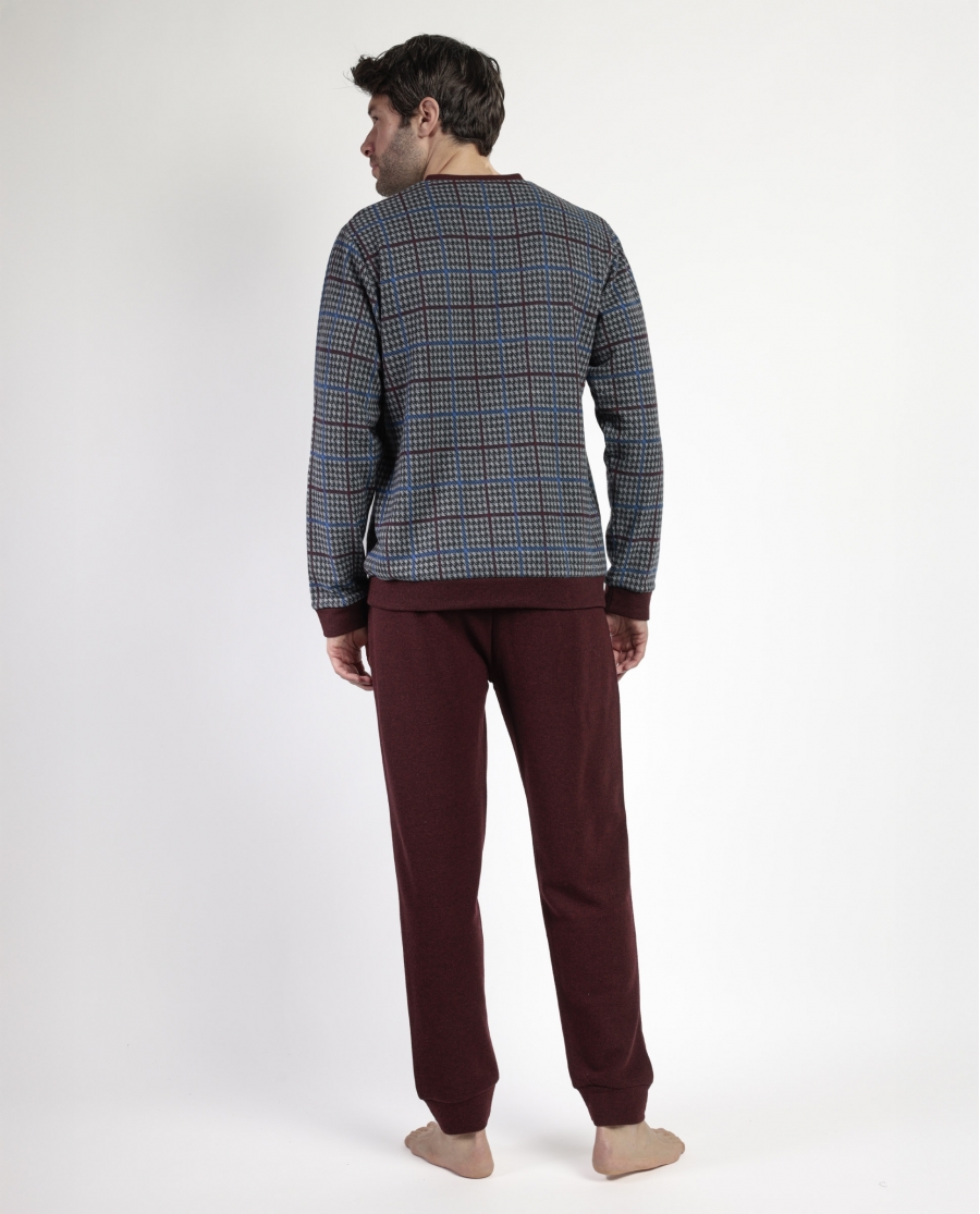 ADMAS MAGNIFIC Pijama Manga Larga Royals para Hombre GRANATE