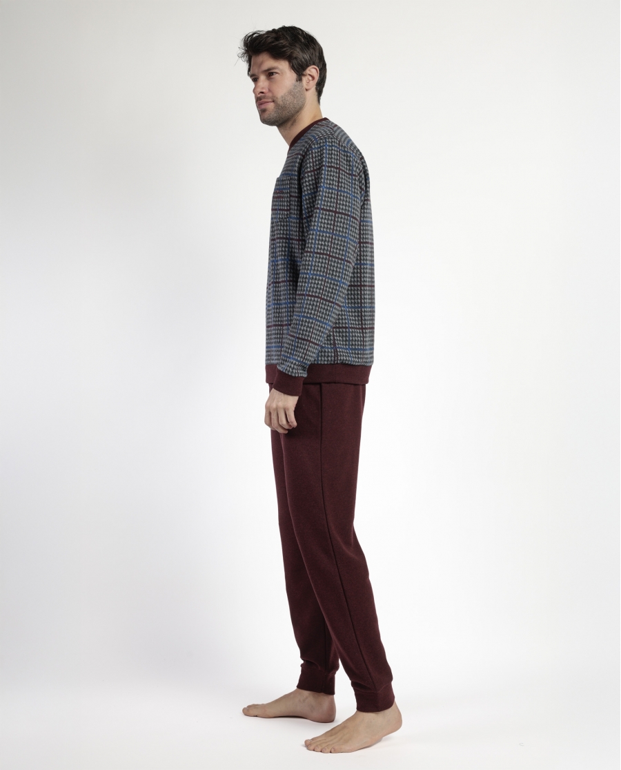ADMAS MAGNIFIC Pijama Manga Larga Royals para Hombre GRANATE